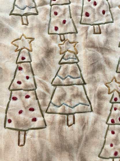 Primitive Handmade Candle Mat Grungy Oh Christmas Tree Mat USA - The Primitive Pineapple Collection