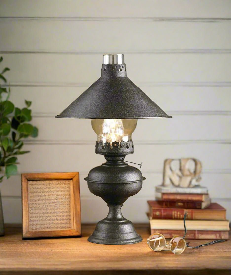 Primitive Farmhouse Hartford Table Lamp w/ Shade - The Primitive Pineapple Collection