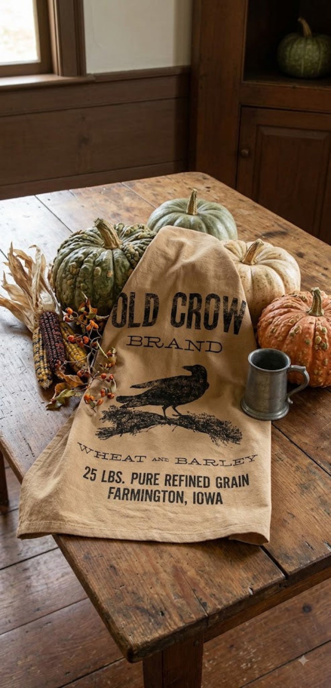Primitive Farmhouse Old Crow Towel
