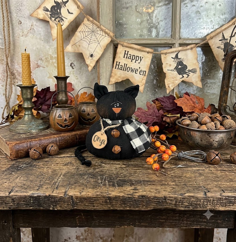 Honey and Me Halloween Onyx the Baby Cat - The Primitive Pineapple Collection