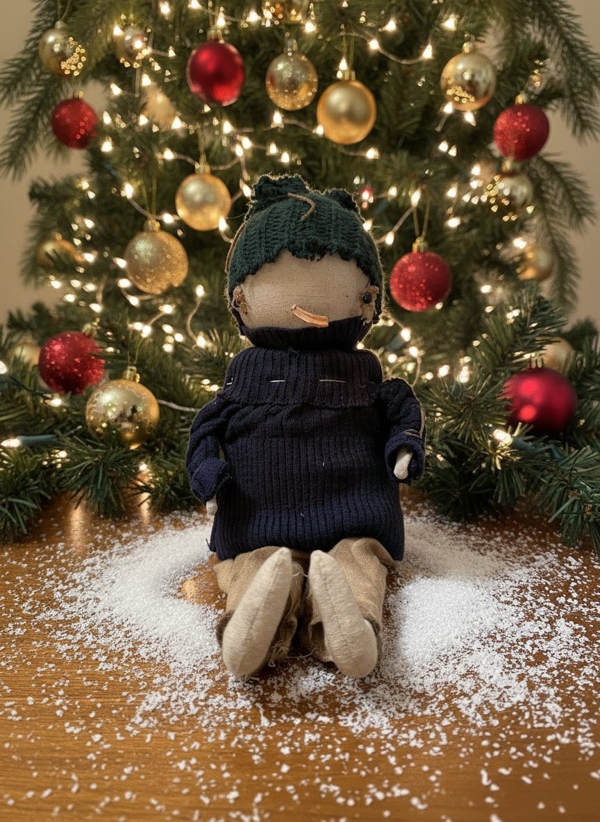 Primitive Handcrafted Otis Snowman Doll w/ Hat 12&quot; - The Primitive Pineapple Collection