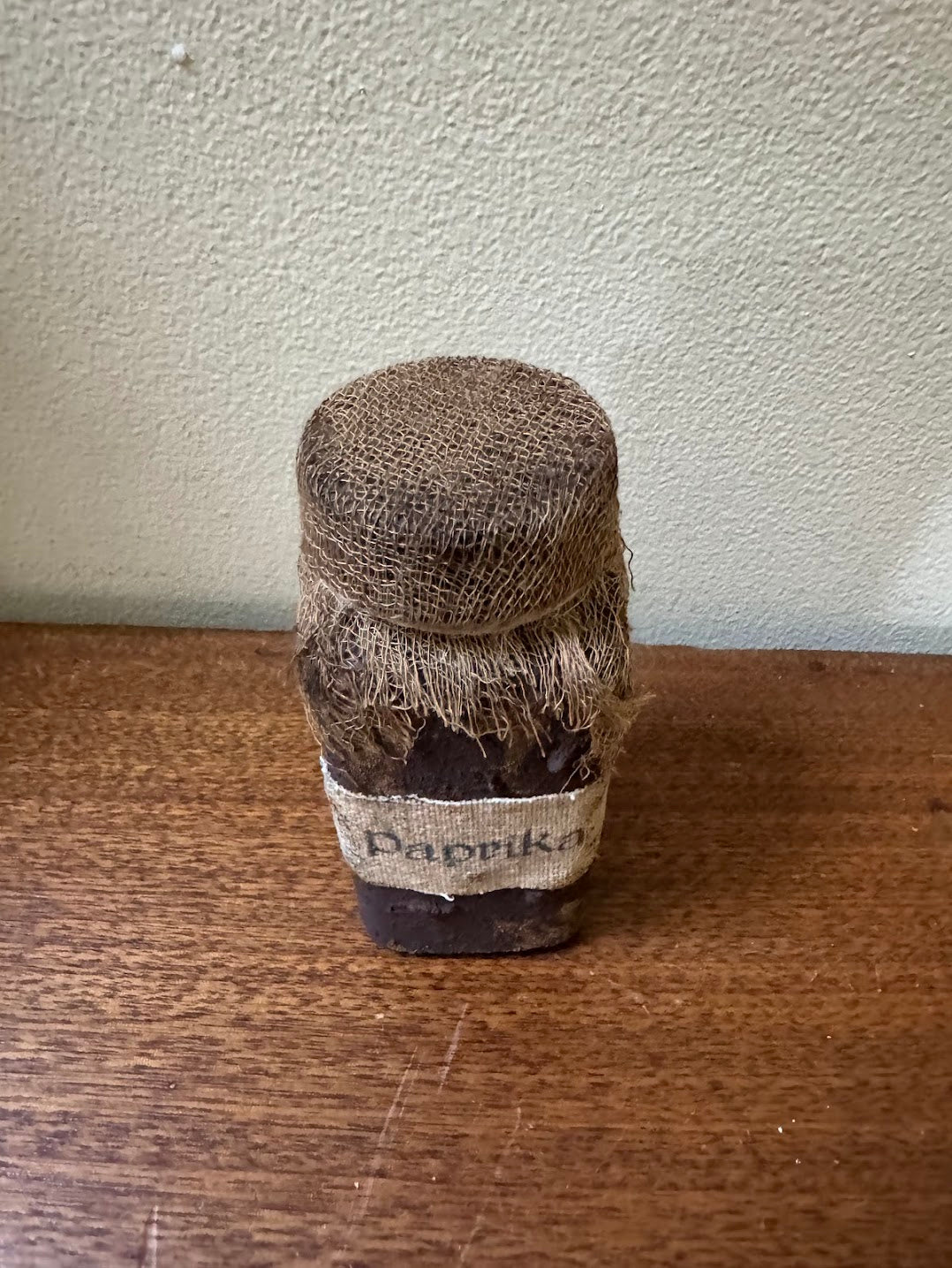 Primitive Colonial Handcrafted Grungy Paprika Jar