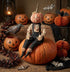 Halloween Folk Art Joe Spencer Parnell Pumpkin Head Boy - The Primitive Pineapple Collection