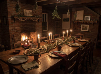 Primitive Colonial 5Ft Handcrafted USA Grungy Pom Pom Garland - The Primitive Pineapple Collection