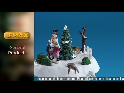 Lemax One of the Gang 54921 Snowman on Sled Motorized  Music RETIRED