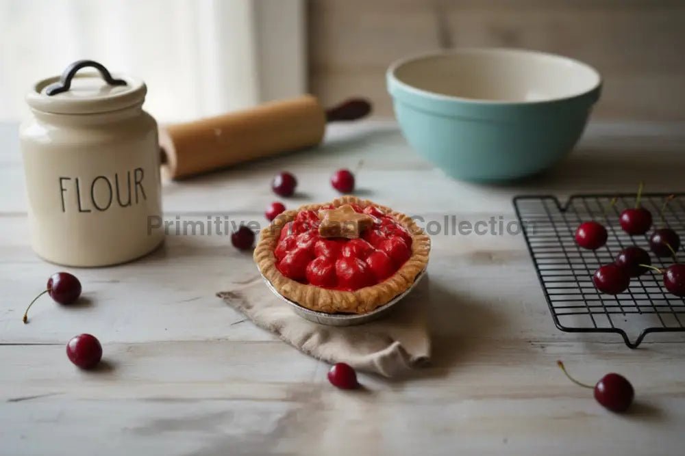 Primitive Colonial Americana 4” Cherry Pie with Star Crust Choice of Scent - The Primitive Pineapple Collection