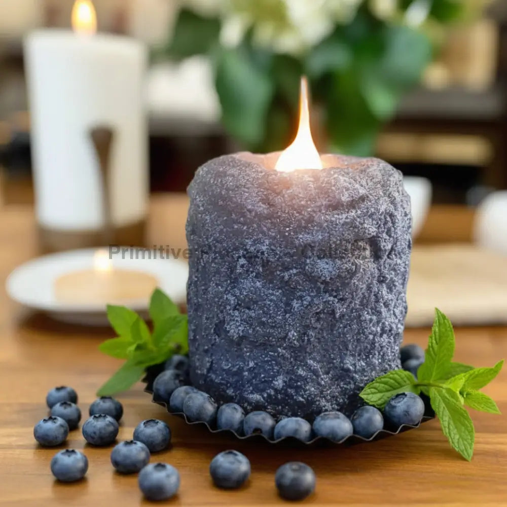 Primitive/Country Handcrafted Electric Hearth Candle Blueberry Cobbler 5" x 4&