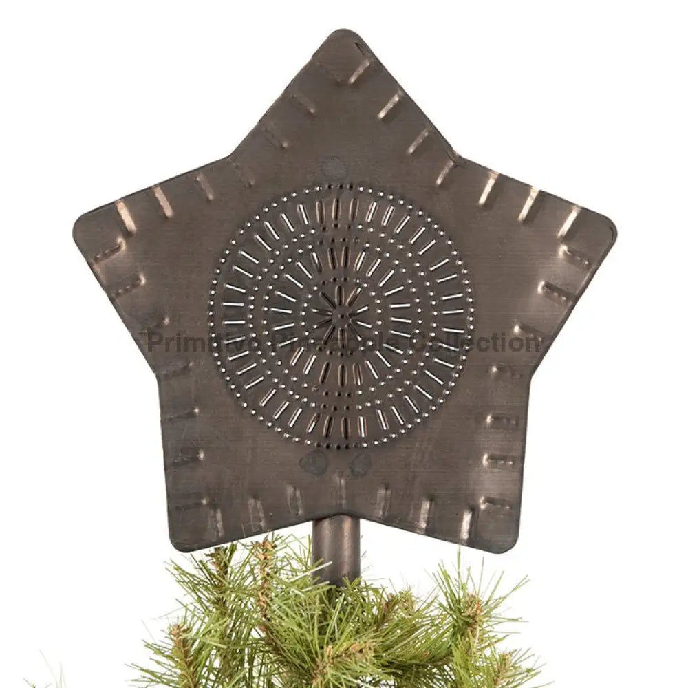 Primitive Country Punched Tin Large Christmas Tree Star Topper USA - The Primitive Pineapple Collection