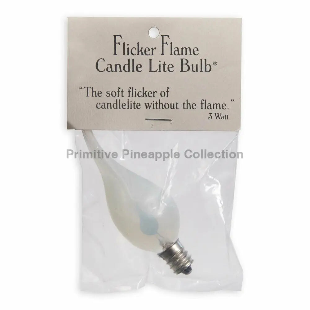 Primitive/Farmhouse 3 watt Silicone Flicker Light Bulb Candelabra base - The Primitive Pineapple Collection