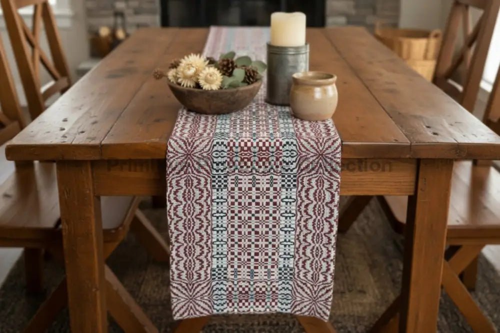 Primitive Freeport Red/Blue/Cream Short Runner 32" - The Primitive Pineapple Collection