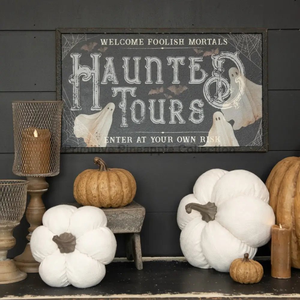 Ragon House Halloween 24"Haunted Tours Metal Sign - The Primitive Pineapple Collection