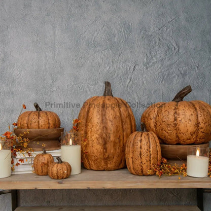 Ragon House Halloween Fall 2.75" Terra Cotta Short Pumpkin - The Primitive Pineapple Collection
