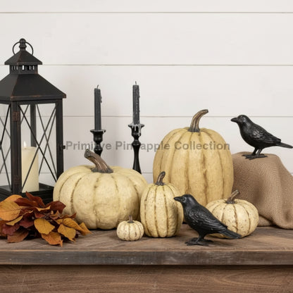 Ragon House Halloween Fall 2.75"White Short Pumpkin - The Primitive Pineapple Collection