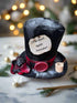 Handcrafted Christmas Red Check Frosty The Snowman Top Hat w/ Pipe and Mittens - The Primitive Pineapple Collection