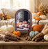Handcrafted Retro 8" Arch Top Autumn Pumpkin Door Framed Art - The Primitive Pineapple Collection