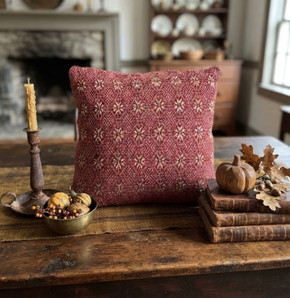 Primitive Handcrafted Coverlet Pillow | Bowl Filler | Handmade USA