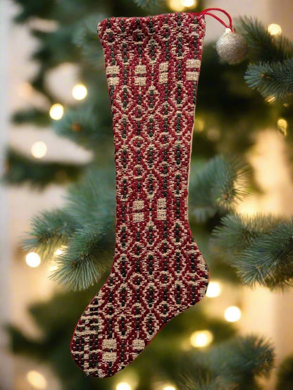Primitive Christmas Handmade USA 12” Coverlet Stocking - The Primitive Pineapple Collection
