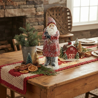 Primitive Vintage Look Christmas 8" Resin Sugared Santa Figurine 3 Styles - The Primitive Pineapple Collection