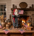 Handcrafted by Michelle Early American Blue Suit USA Santa Flag Clay Face Doll Stand 21" - The Primitive Pineapple Collection