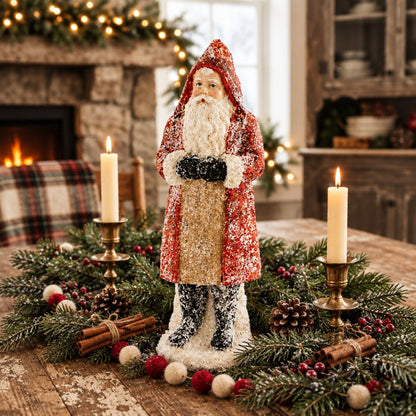 Primitive Vintage Look Christmas 8" Resin Sugared Santa Figurine 3 Styles - The Primitive Pineapple Collection