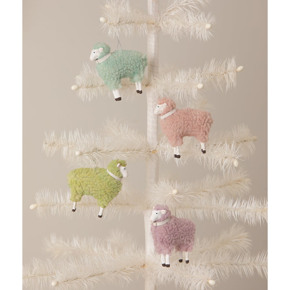 Bethany Lowe Primitive Reproduction Pastel Sheep Ornament 4 colors to Choose - The Primitive Pineapple Collection