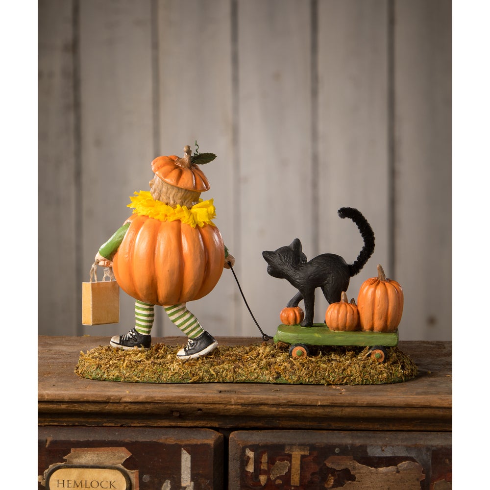 Bethany Lowe Halloween Pumpkin Paige with Wagon TD3152