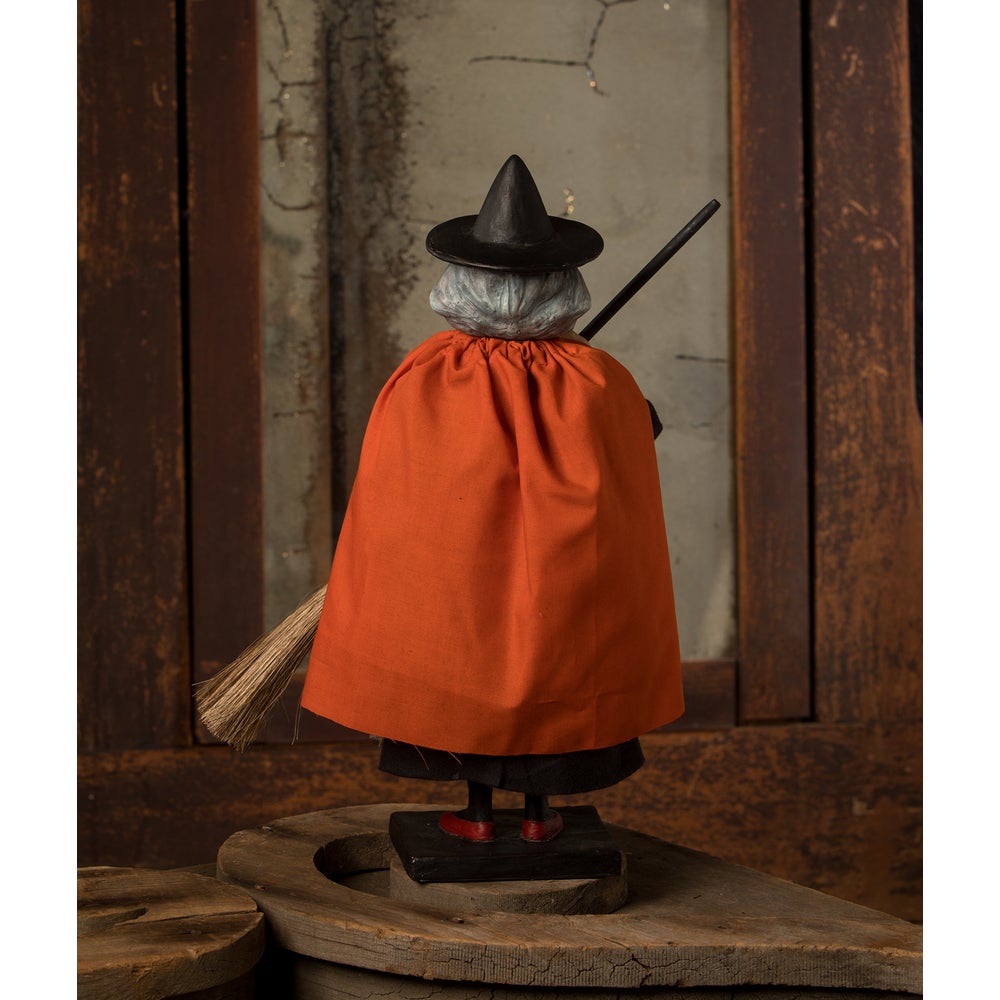 Bethany Lowe Halloween Vintage Witch with Broom Container TD3155