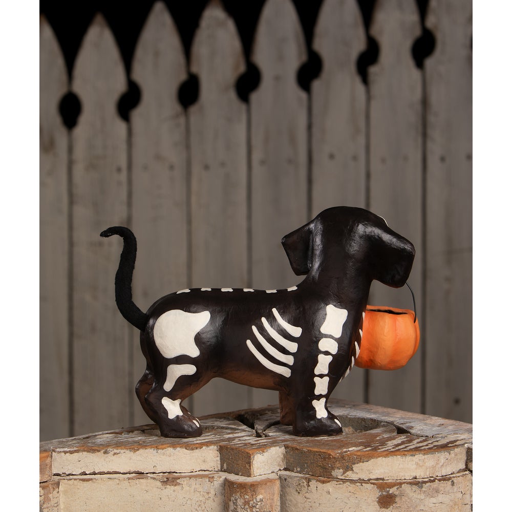 Bethany Lowe Halloween Skelly Pup Paper Mache TD4141 - The Primitive Pineapple Collection