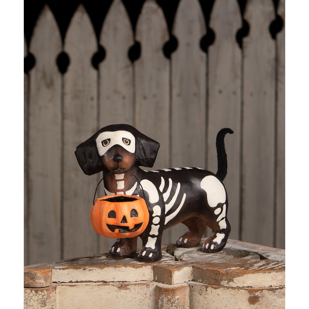 Bethany Lowe Halloween Skelly Pup Paper Mache TD4141 - The Primitive Pineapple Collection
