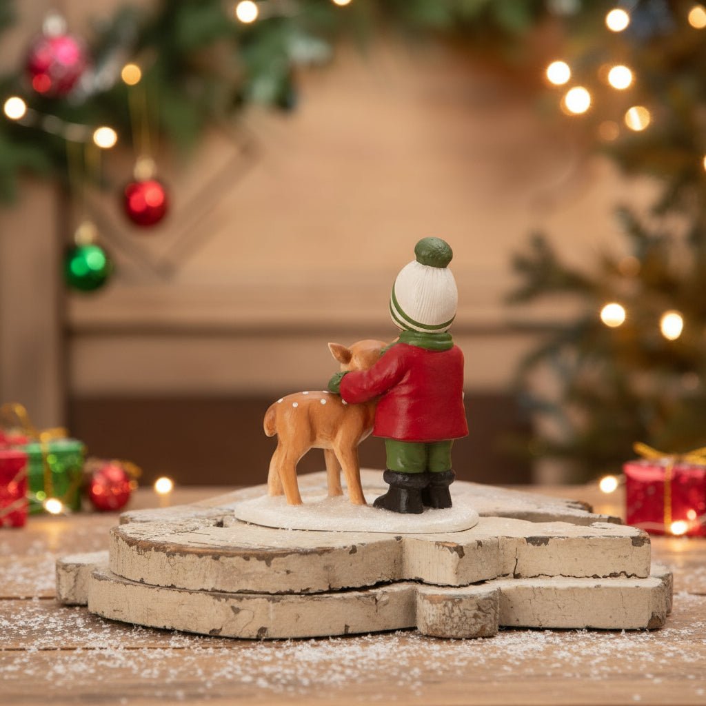 Bethany Lowe Christmas Danny with Deer TD4176 - The Primitive Pineapple Collection