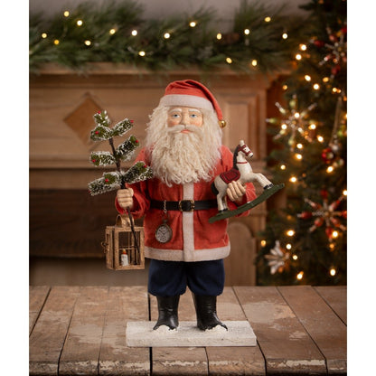 Bethany Lowe Christmas Vintage Santa with Toy Horse TD4180 - The Primitive Pineapple Collection