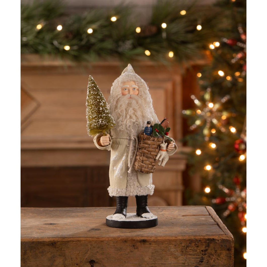 Bethany Lowe Christmas Small Santa with Toy Basket TD4182 - The Primitive Pineapple Collection
