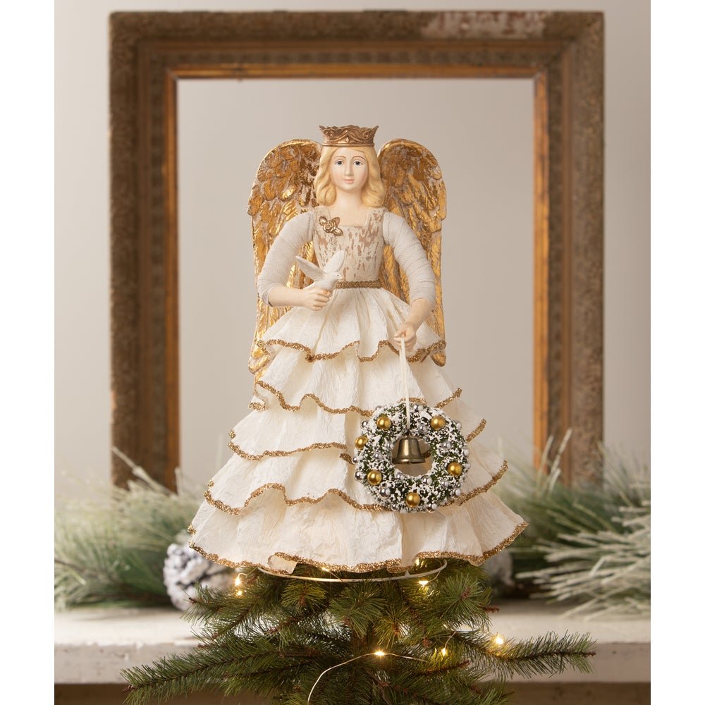 Bethany Lowe Christmas Santos Angel with Paper Skirt TD4183 - The Primitive Pineapple Collection