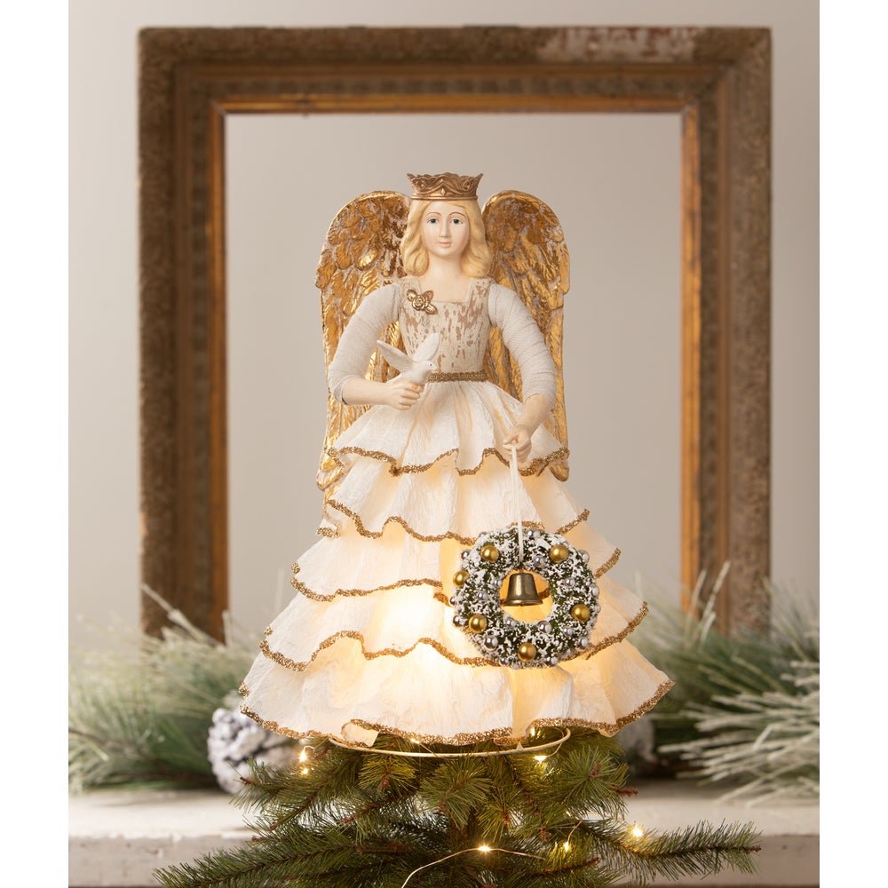 Bethany Lowe Christmas Santos Angel with Paper Skirt TD4183 - The Primitive Pineapple Collection