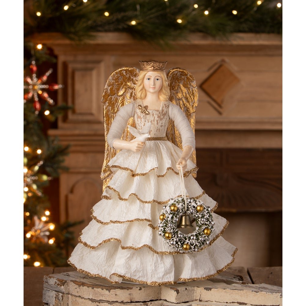 Bethany Lowe Christmas Santos Angel with Paper Skirt TD4183 - The Primitive Pineapple Collection