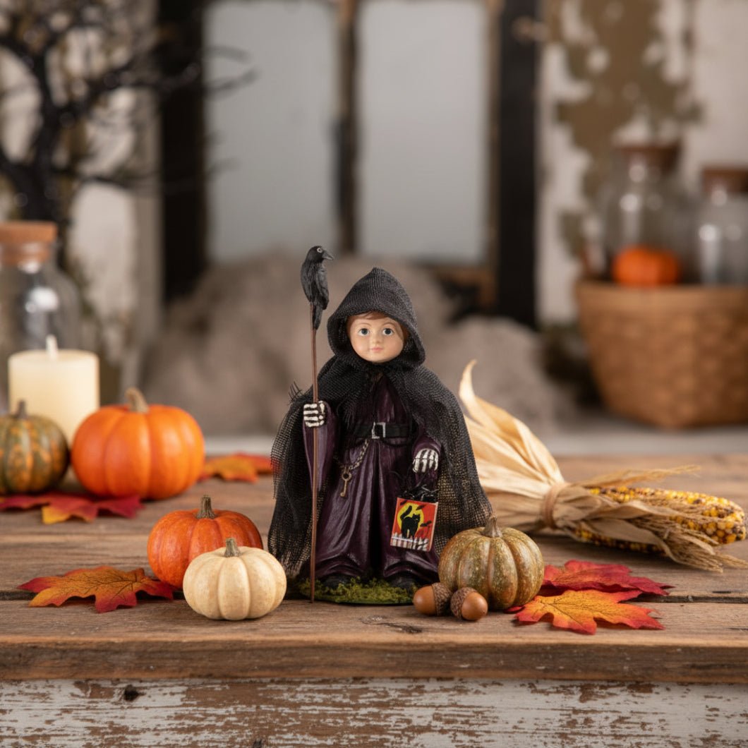 Bethany Lowe Halloween Loki Ghoul With Crow TD5145 - The Primitive Pineapple Collection