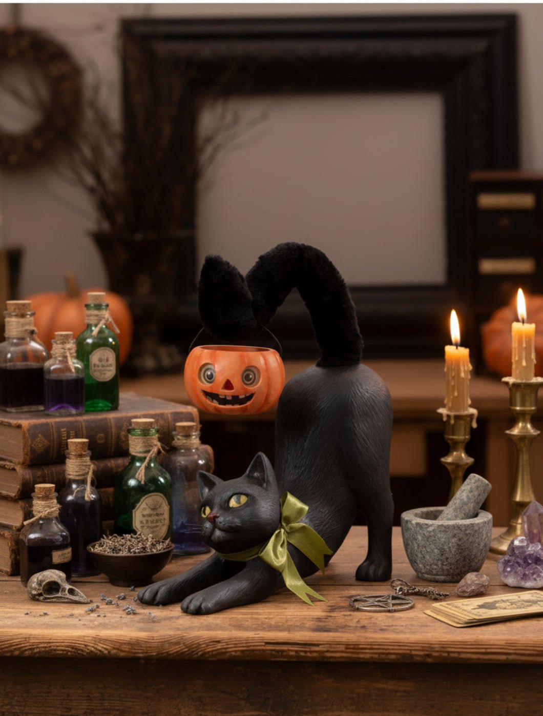 Bethany Lowe Halloween Pumpkin Prowler Cat TD5148 - The Primitive Pineapple Collection