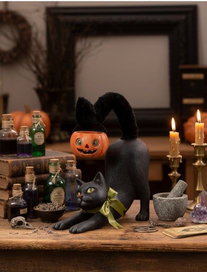Bethany Lowe Halloween Pumpkin Prowler Cat TD5148 - The Primitive Pineapple Collection