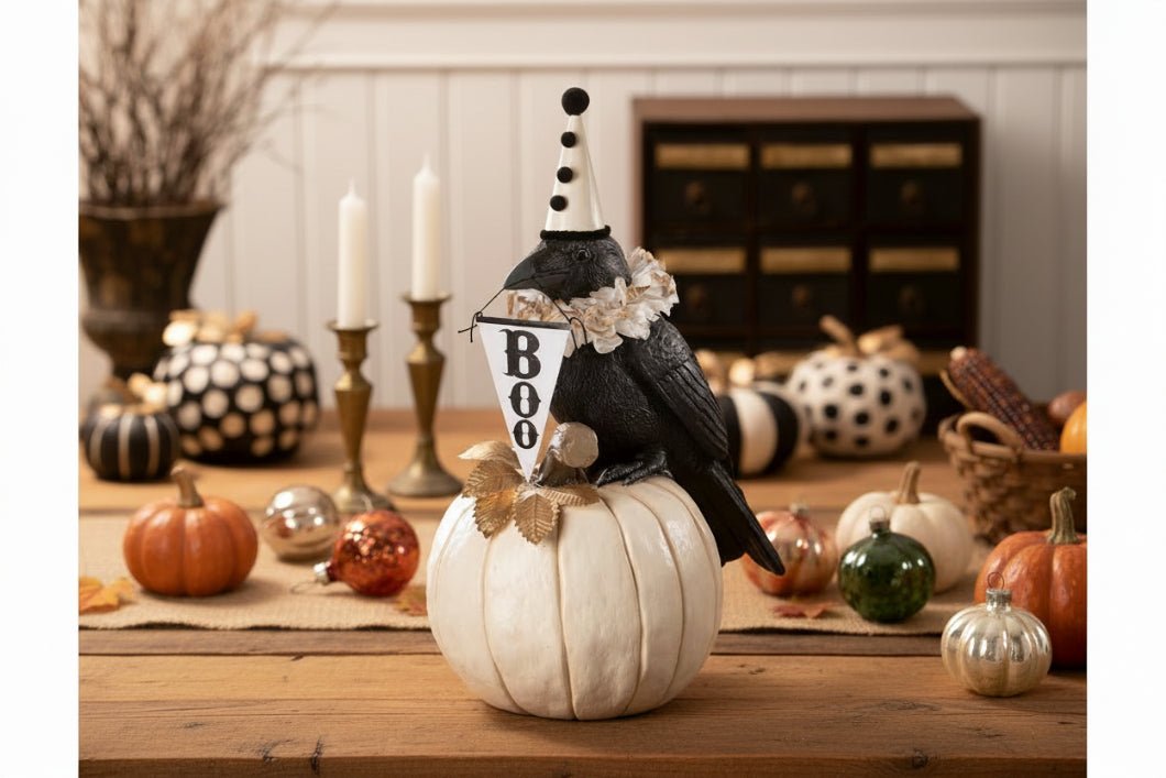 Bethany Lowe Halloween 16" Midnight Messenger Crow TD5151 - The Primitive Pineapple Collection