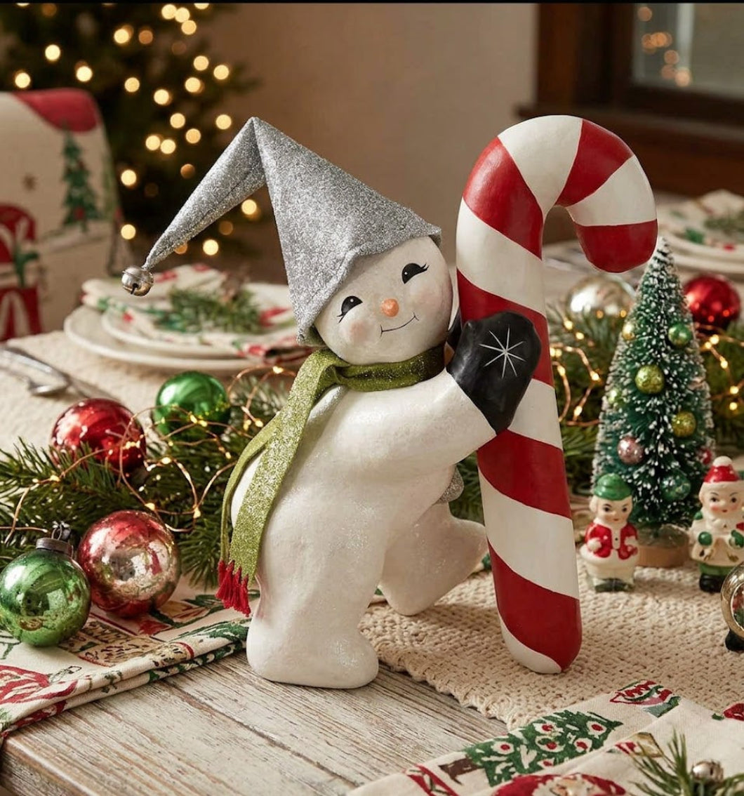 Bethany Lowe Candy Cane Snowman TD5159 – 14" Christmas Figurine