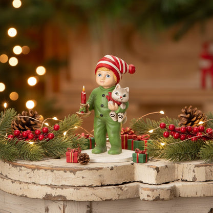 Bethany Lowe Christmas Noah with Cat TD5176 - The Primitive Pineapple Collection