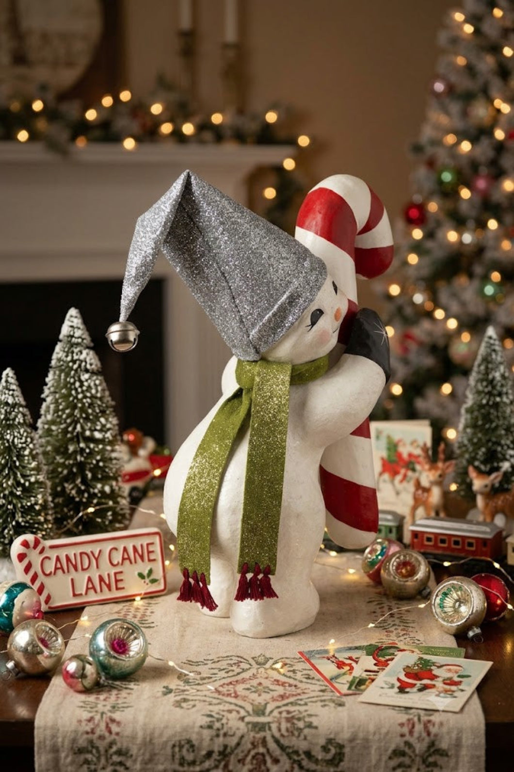 Bethany Lowe Candy Cane Snowman TD5159 – 14" Christmas Figurine