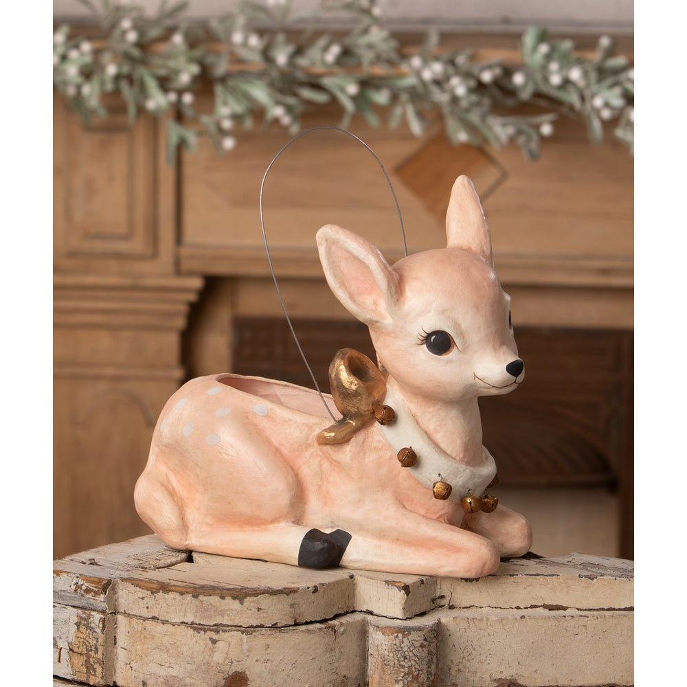 Bethany Lowe Christmas Pinky Reindeer Bucket TJ4320 - The Primitive Pineapple Collection