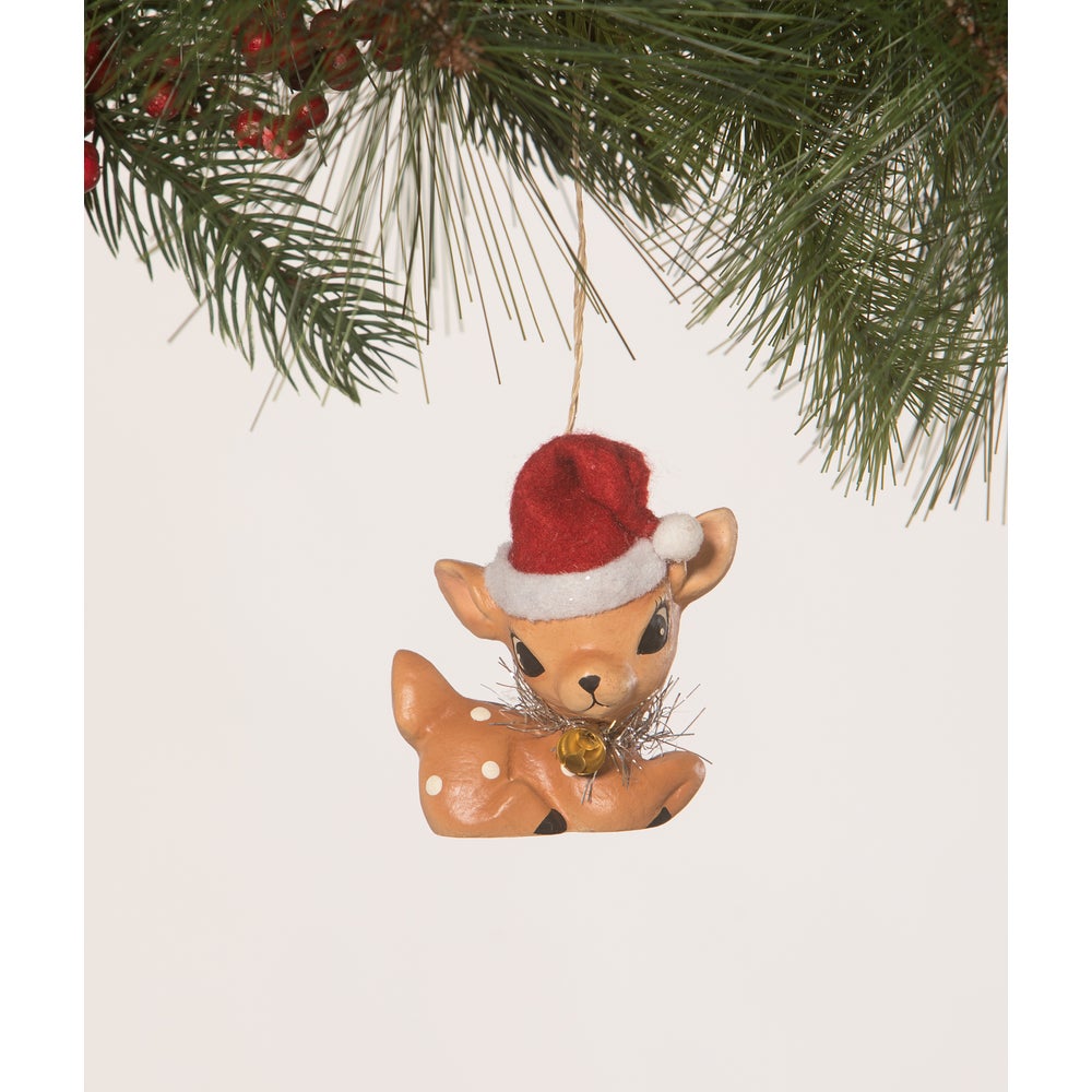 Bethany Lowe Christmas Retro Little Brown Deer Ornament TL2374