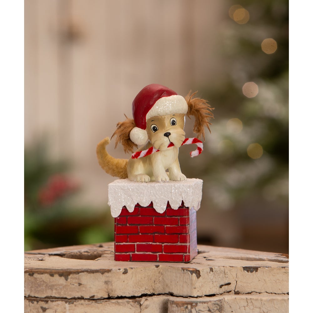 Bethany Lowe Christmas Puppy on Box TL3368