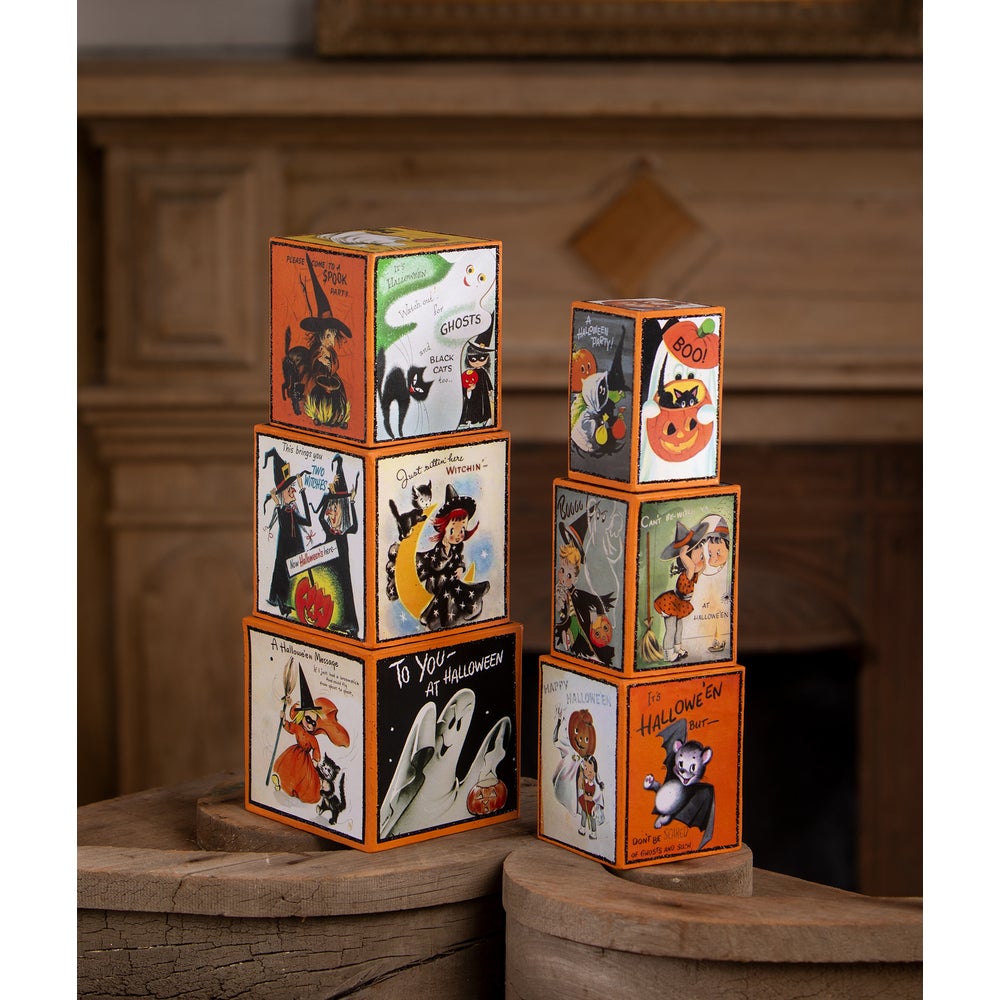 Bethany Lowe Halloween Retro Stacking Blocks TL4356