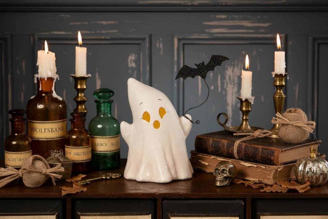 Bethany Lowe Halloween Luminary Boo with Bat Luminary Boo with Bat TL5356 - The Primitive Pineapple Collection