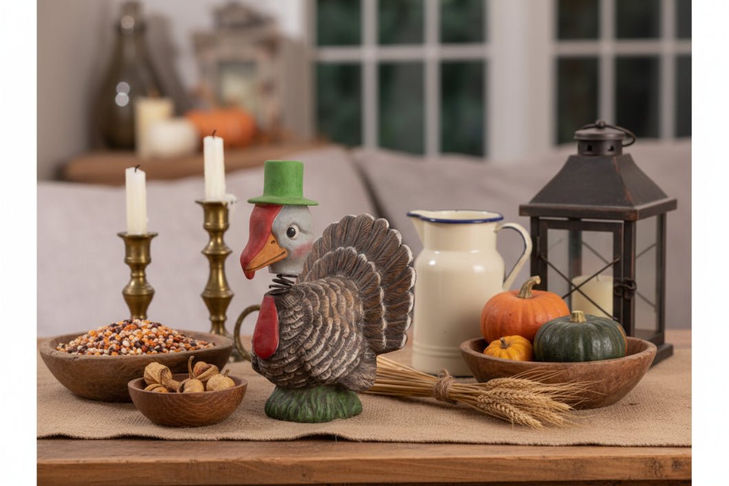 Bethany Lowe Fall 8" Bobble Head Turkey TL5367 - The Primitive Pineapple Collection