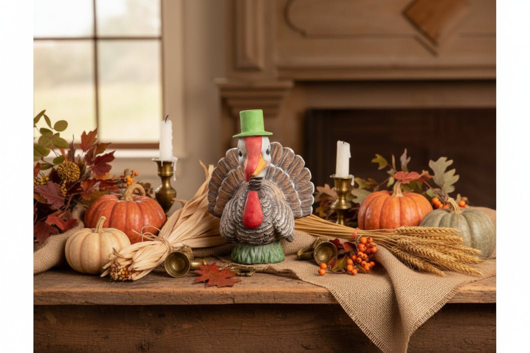 Bethany Lowe Fall 8" Bobble Head Turkey TL5367 - The Primitive Pineapple Collection