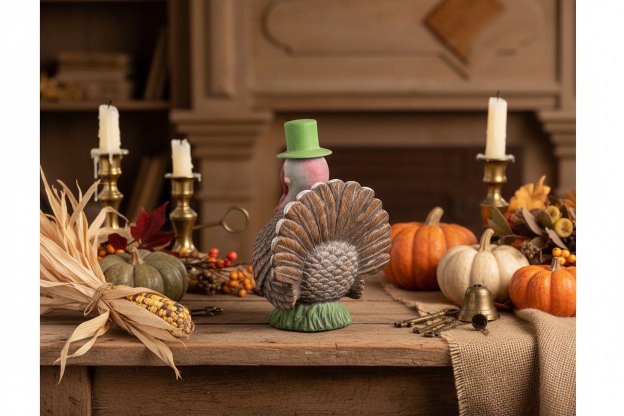 Bethany Lowe Fall 8" Bobble Head Turkey TL5367 - The Primitive Pineapple Collection